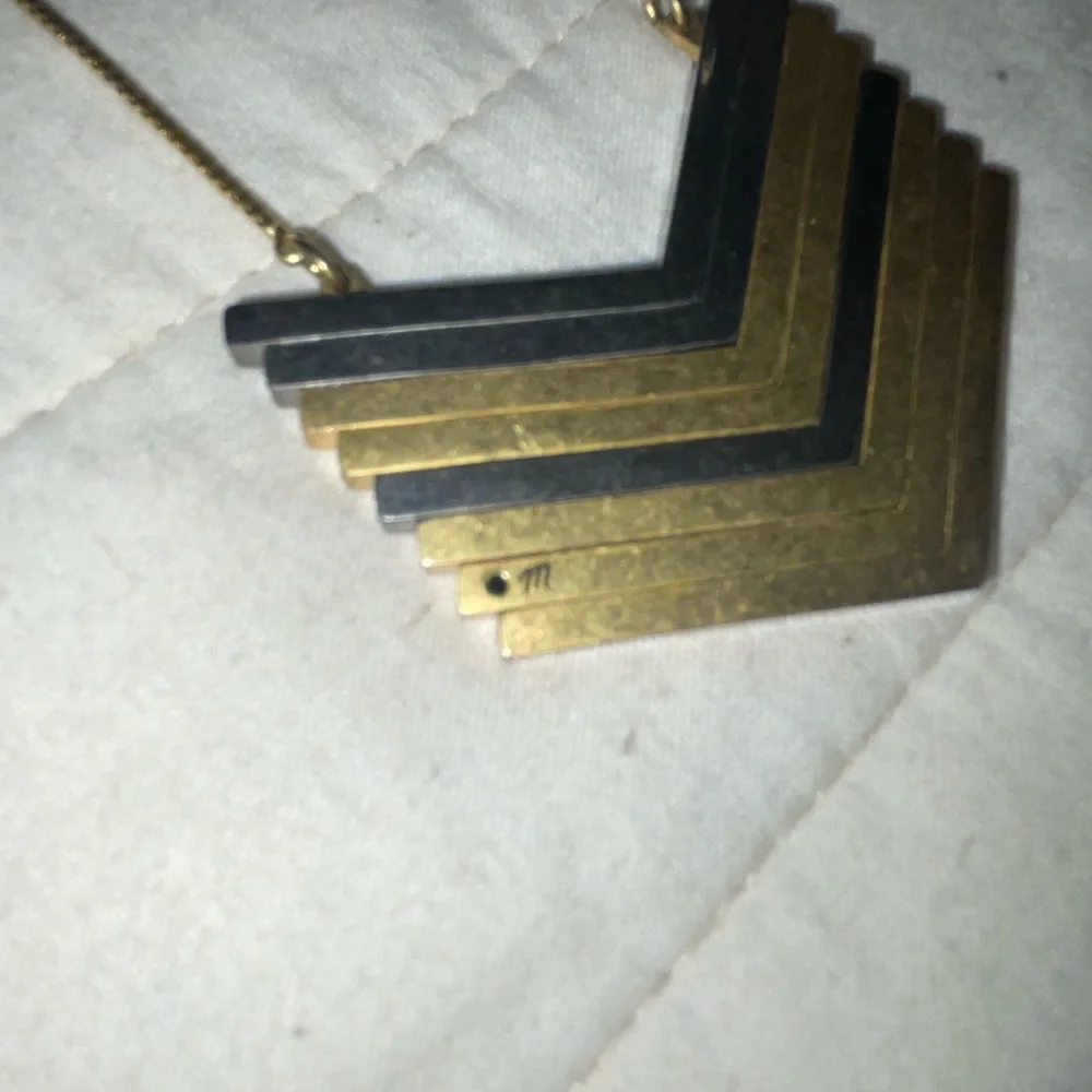 Madewell Gold and Silver tone Chevron Necklace Adjustable Chain - Picture 4 of 13